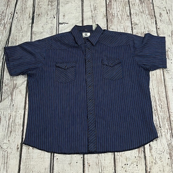 Vintage Corral Western Short Sleeve Pearl Snap Cowboy Button Down Shirt - Picture 1 of 5